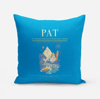 Thumbnail for Jay Prakash Narayan International Airport (PAT) design on turquoise pillow