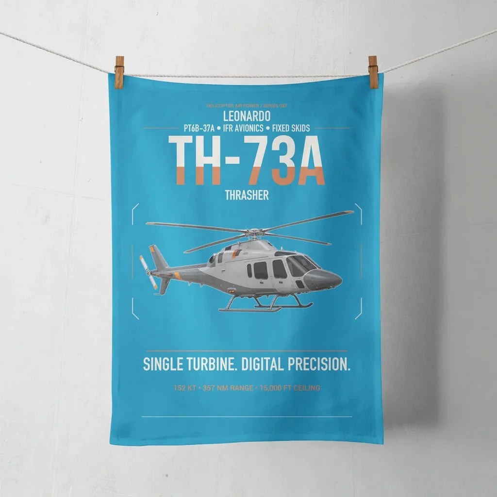 Leonardo TH-73A Thrasher design on turquoise towel