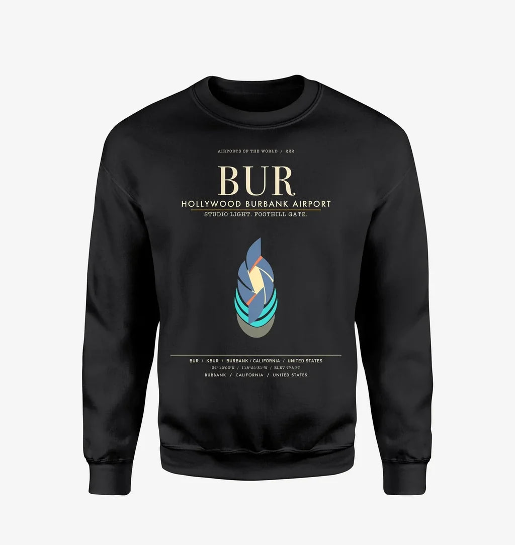 Hollywood Burbank Airport BUR Sweatshirt - Black