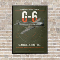 Thumbnail for Messerschmitt Bf 109G-6 vertical canvas print - framed - green army background