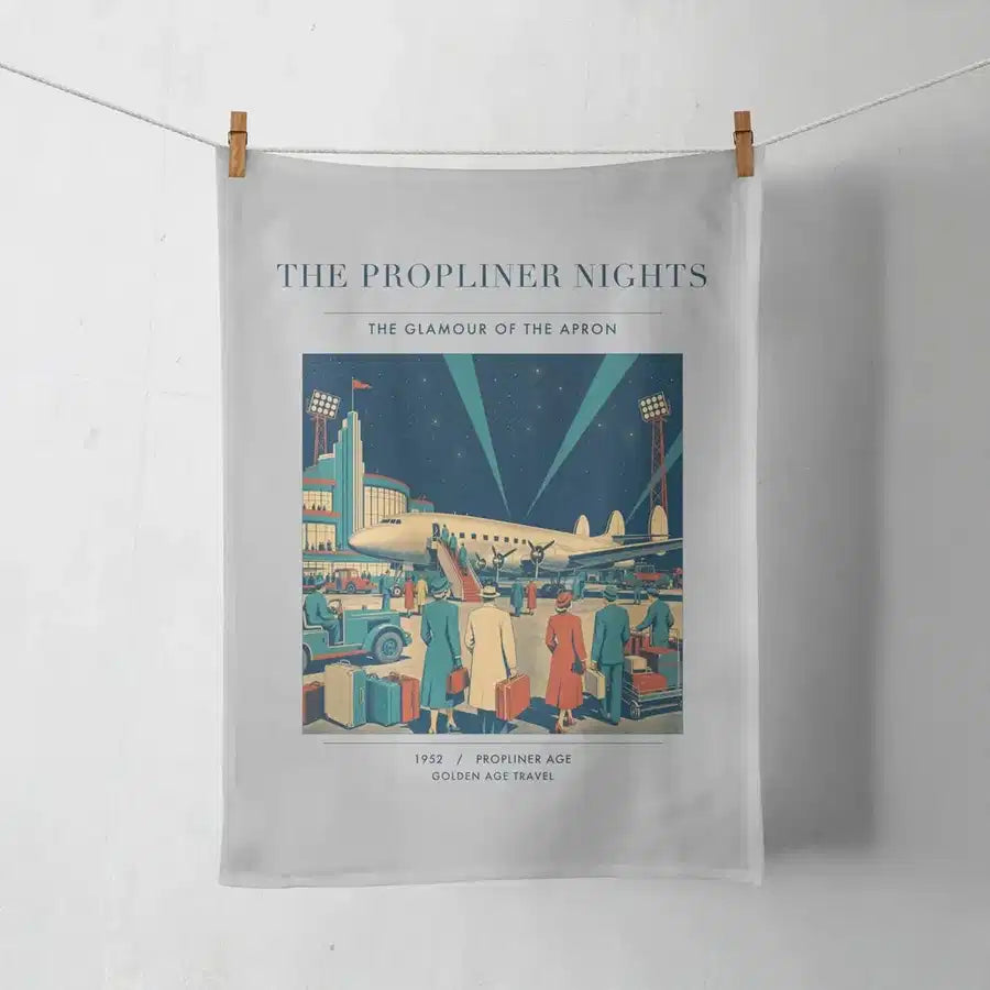 VINTAGE G4080 - The Propliner Nights - Designed Towels design on lightgray