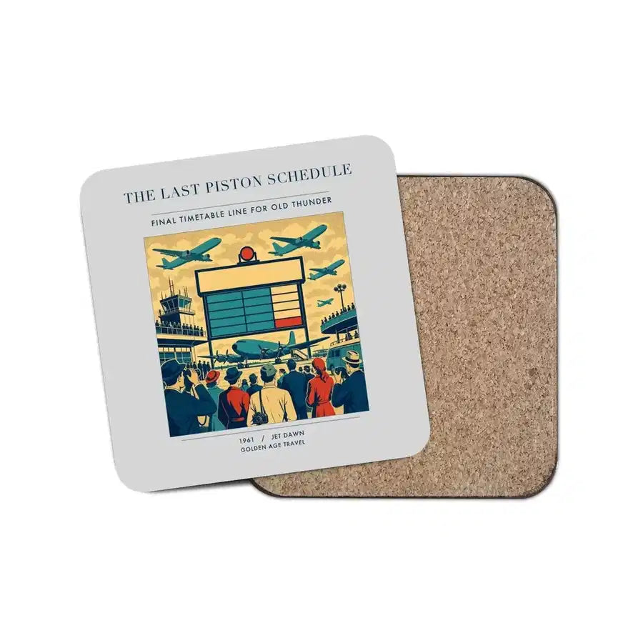 The Last Piston Schedule - Designed Coasters design on light gray 1-piece