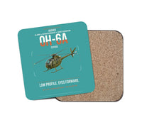 Thumbnail for Hughes OH-6A Cayuse design on turquoise 1 piece coaster
