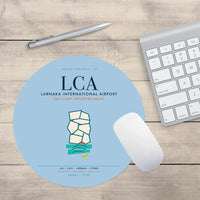 Thumbnail for Larnaka International Airport (LCA) design on light blue round mouse pad