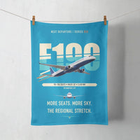 Thumbnail for Embraer E190 design on turquoise towel