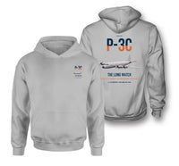 Thumbnail for P-3C Orion design on light gray double-side hoodie, double-side print