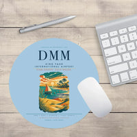 Thumbnail for King Fahd International Airport (DMM) design on light blue round mouse pad
