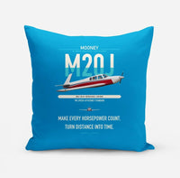 Thumbnail for Mooney M20J 201 design on turquoise pillow