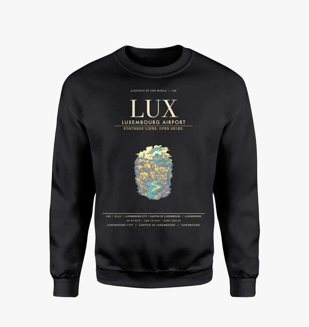 Luxembourg Airport LUX Sweatshirt - Black