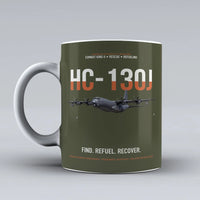 Thumbnail for HC-130J COMBAT KING II design on green army ceramic mug, double-side print