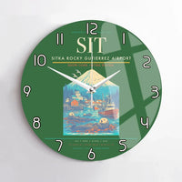 Thumbnail for Sitka Rocky Gutierrez Airport (SIT) design on green no frame wall clock