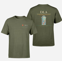 Thumbnail for Douala International Airport (DLA) design printed on green army double-side t-shirt