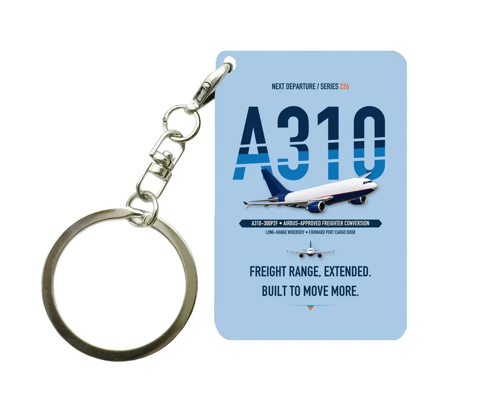 Airbus A310-300P2F Key Chain design on light blue key chain