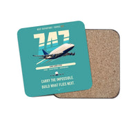 Thumbnail for Boeing 747-400 Dreamlifter design on turquoise 1 piece coaster