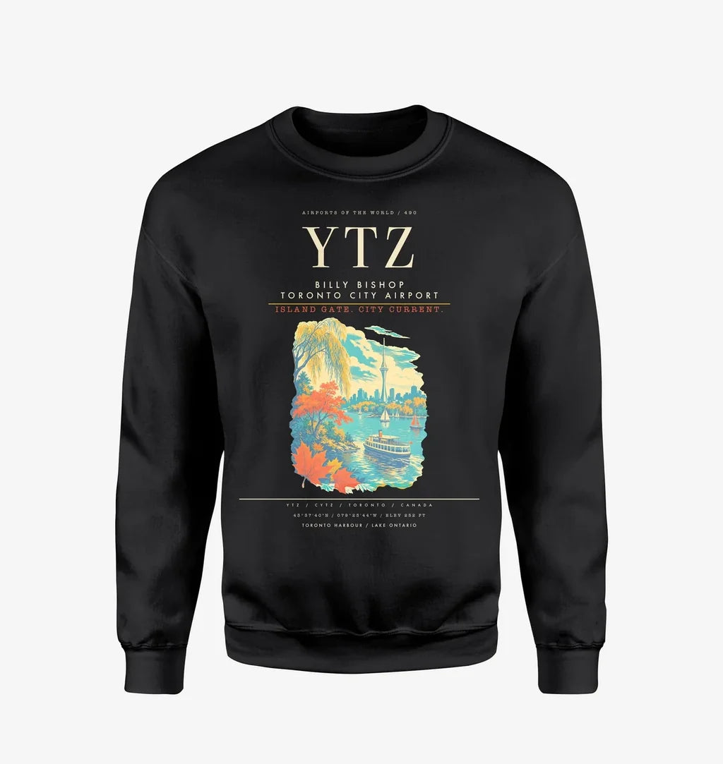Billy Bishop Toronto City Airport YTZ Sweatshirt - Black
