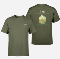Thumbnail for Central Illinois Regional Airport (BMI) design printed on green army double-side t-shirt