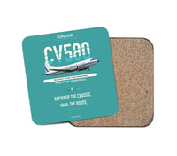 Thumbnail for Convair 580 design on turquoise 1 piece coaster