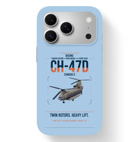 Thumbnail for Boeing CH-47D design on light blue magsafe iphone case, for iPhone 17 Pro