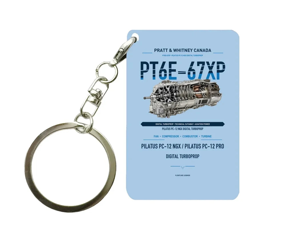 PT6E-67XP Key Chain design on light blue key chain