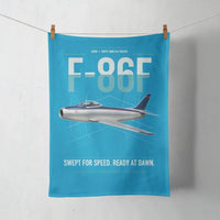 Thumbnail for F-86F Sabre design on turquoise towel