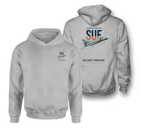 Thumbnail for Dassault Super Étendard design on light gray double-side hoodie, double-side print