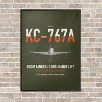 Thumbnail for Boeing KC-767A vertical canvas print - framed - green army background