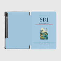 Thumbnail for Sendai Airport (SDJ) design on light blue samsung tablet tablet case