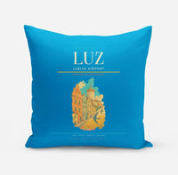 Thumbnail for Lublin Airport (LUZ) design on turquoise pillow