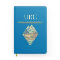 Thumbnail for Urumqi Diwopu International Airport (URC) design on turquoise notebook