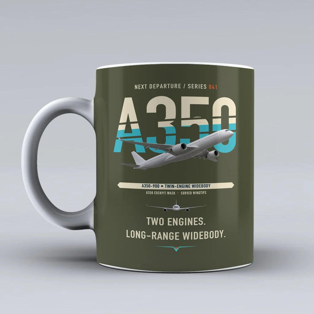A350-900 Mug design on green army airbus