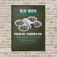 Thumbnail for DJI Neo vertical canvas print - framed - green army background