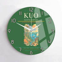 Thumbnail for Kuopio Airport (KUO) design on green no frame wall clock