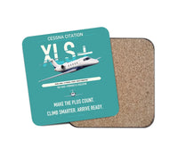 Thumbnail for Cessna Citation XLSPlus design on turquoise 1 piece coaster