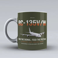 Thumbnail for RC-135V W Rivet Joint design on green army ceramic mug, double-side print