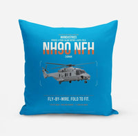 Thumbnail for NHIndustries NH90 NFH Caïman design on turquoise pillow