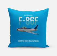 Thumbnail for F-86F Sabre design on turquoise pillow