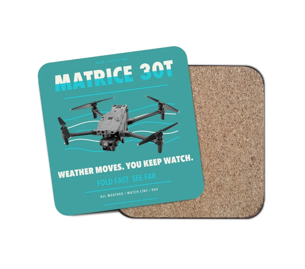 DJI Matrice 30T design on turquoise 1 piece coaster