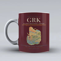 Thumbnail for Killeen Regional Airport (GRK) airport code design on dark red ceramic mug