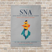 Thumbnail for John Wayne Airport, Orange County SNA vertical canvas print - no frame - light gray background