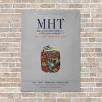 Thumbnail for Manchester–Boston Regional Airport MHT vertical canvas print - no frame - light gray background