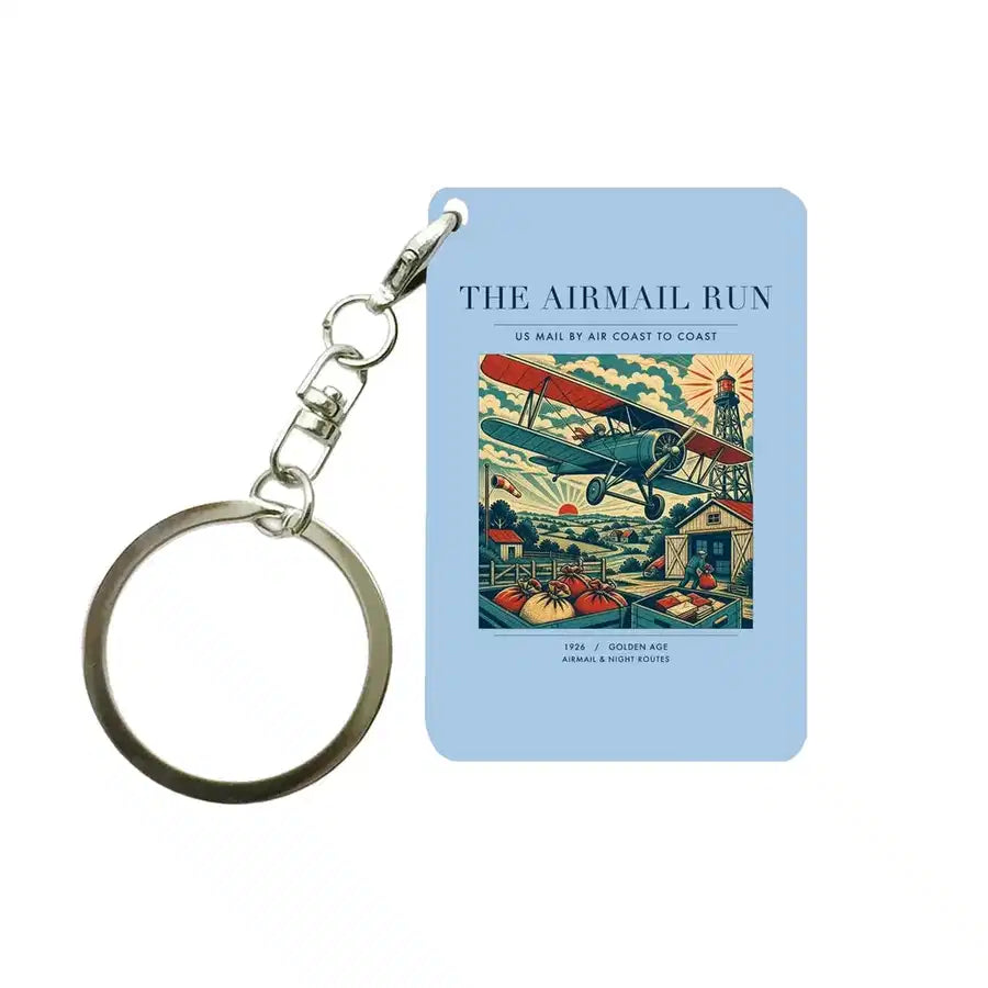 VINTAGE G4015 - The Airmail Run - Designed Key Chain design on lightblue