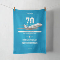 Thumbnail for Fokker 70 design on turquoise towel