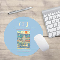 Thumbnail for Avram Iancu Cluj International Airport CLJ Mouse-Pad Round - Light Blue