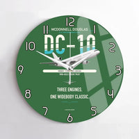 Thumbnail for McDonnell Douglas DC-10 design on green no frame wall clock