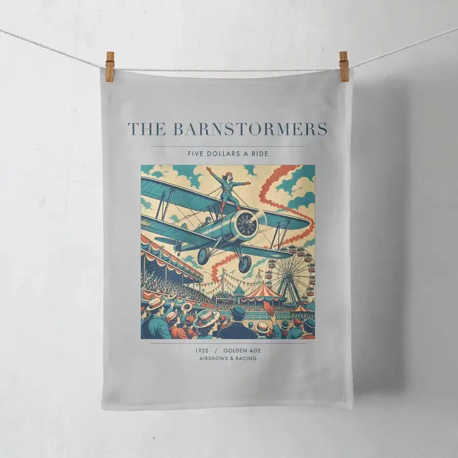 VINTAGE G4017 - The Barnstormers - Designed Towels design on lightgray