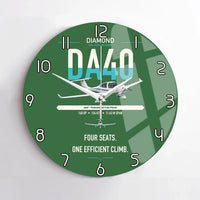 Thumbnail for Diamond DA40 design on green no frame wall clock