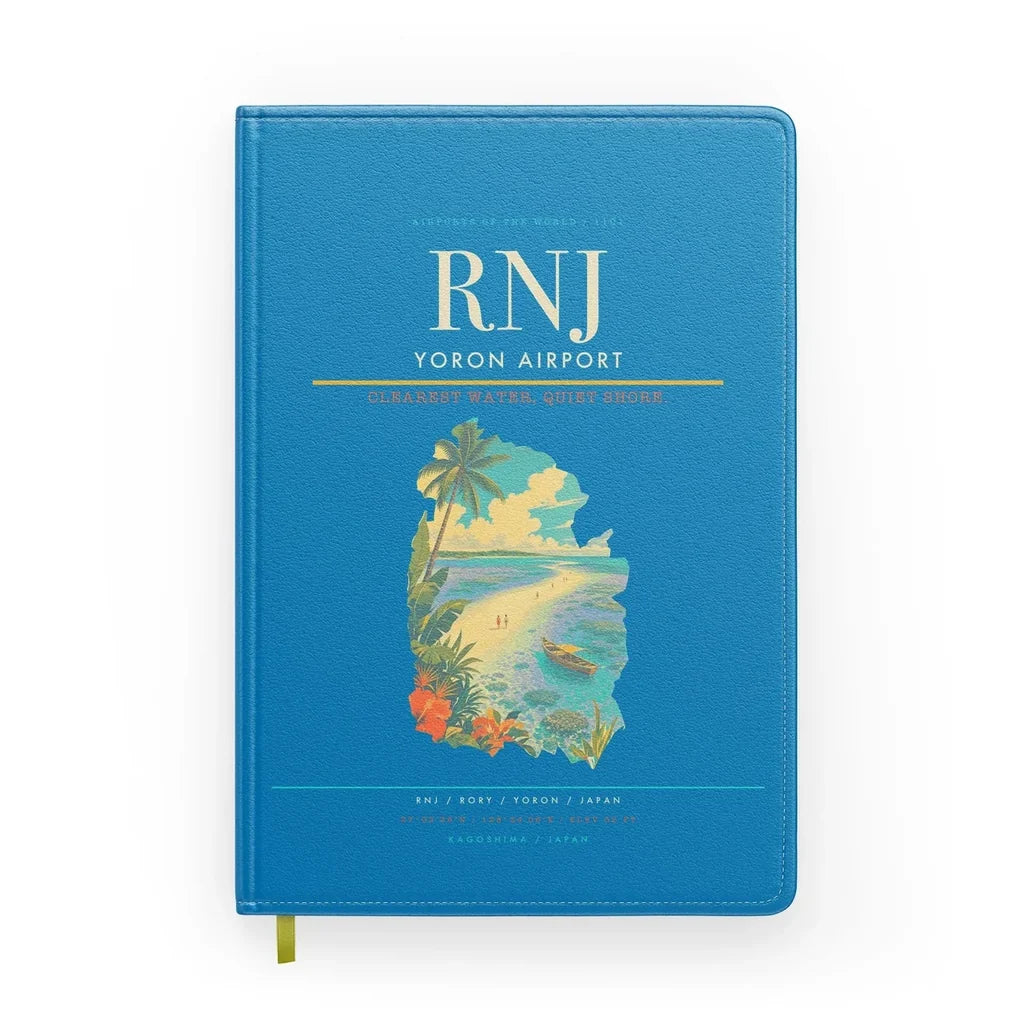 Yoron Airport (RNJ) design on turquoise notebook