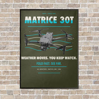 Thumbnail for DJI Matrice 30T vertical canvas print - framed - green army background