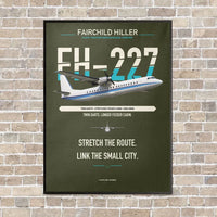 Thumbnail for Fairchild Hiller FH-227B vertical canvas print - framed - green army background