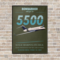 Thumbnail for Bombardier Global 5500 vertical canvas print - framed - green army background